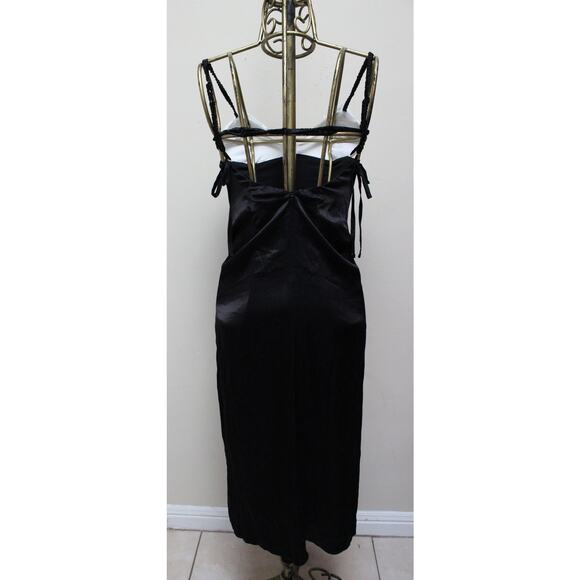 NWT For Love & Lemons Black Rita Rosette Rose Floral Slit Midi Dress Size XXS - Picture 5 of 6